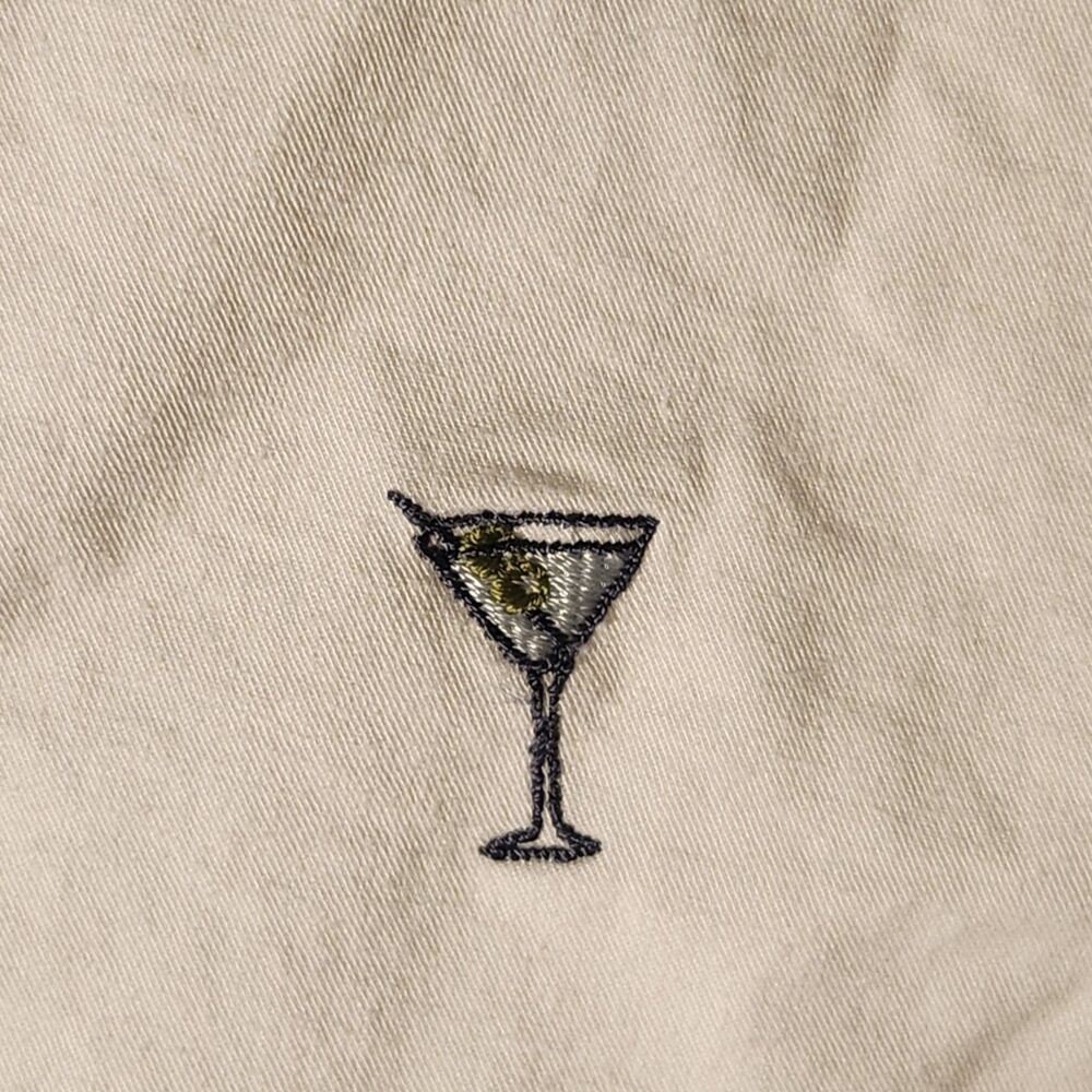 Tommy Bahama Mix Master Continental Mens Shorts 35 Martini Embroidered Cream - Picture 9 of 9
